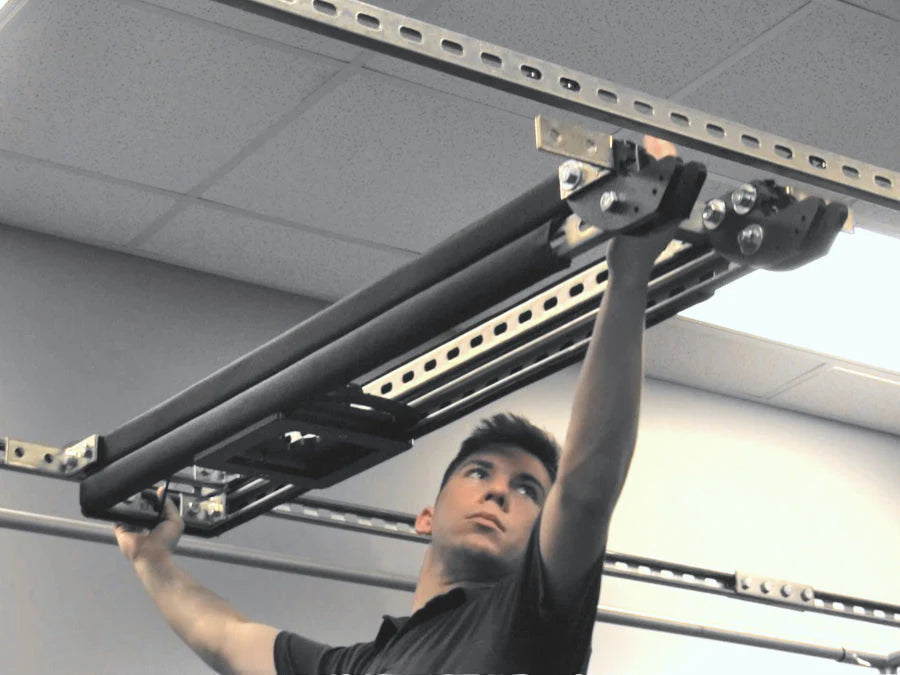"SkyRail+ Sliding Projector Mount for Golf Simulators"