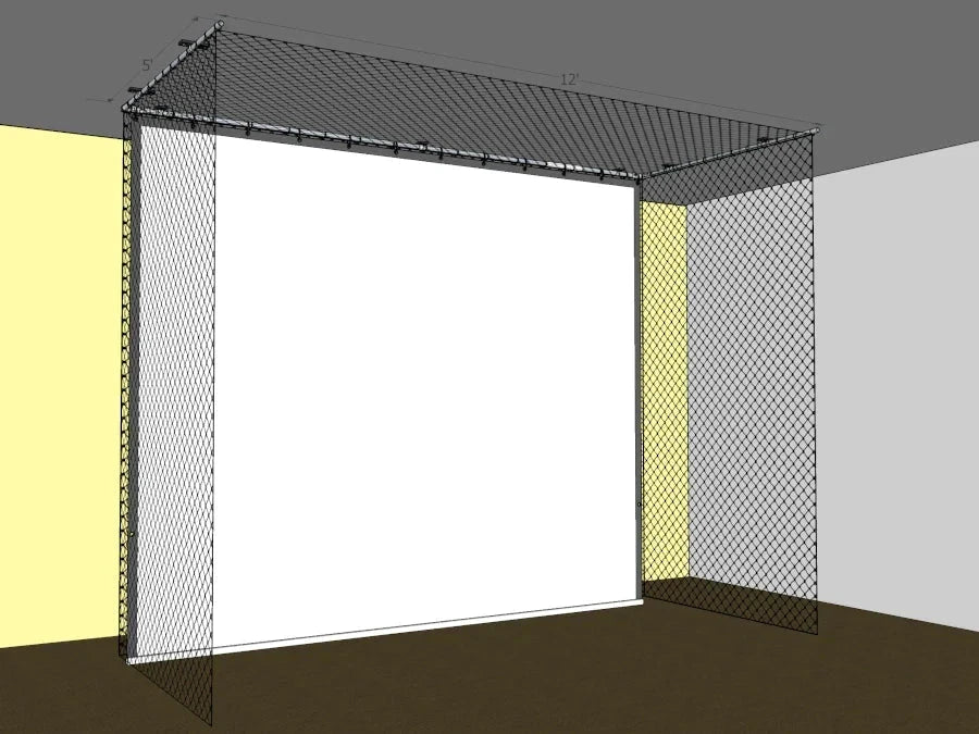 SkyBay™ Hanging Golf Simulator Enclosure - No Vertical Pole
