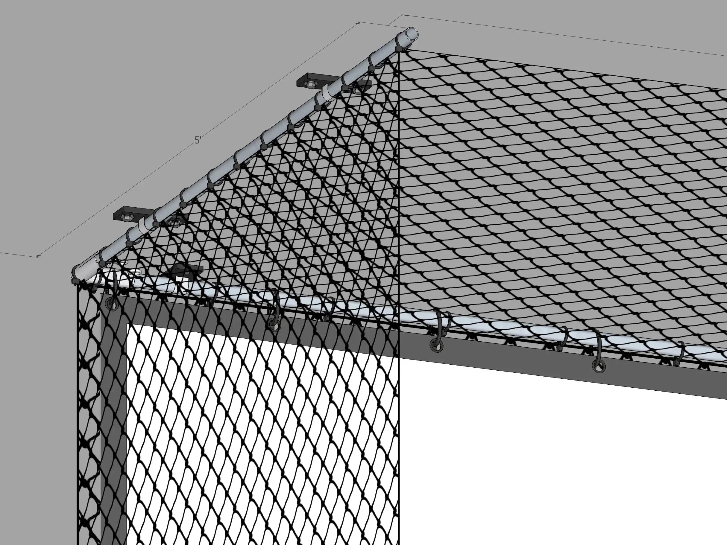 SkyBay™ Hanging Golf Simulator Enclosure - No Vertical Pole