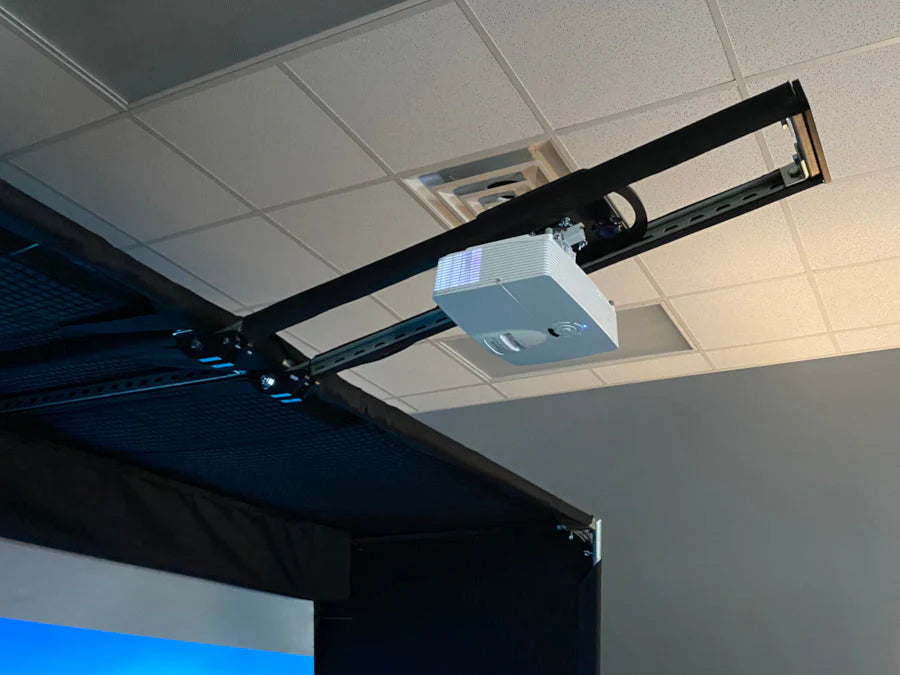 "SkyRail+ Sliding Projector Mount for Golf Simulators"